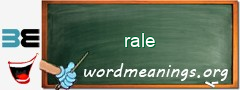 WordMeaning blackboard for rale